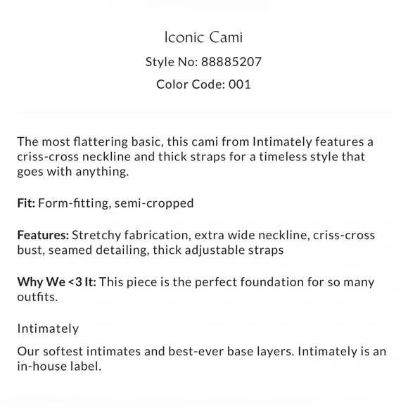 Free People Iconic Cami in Black size Large NWT - Picture 2 of 9